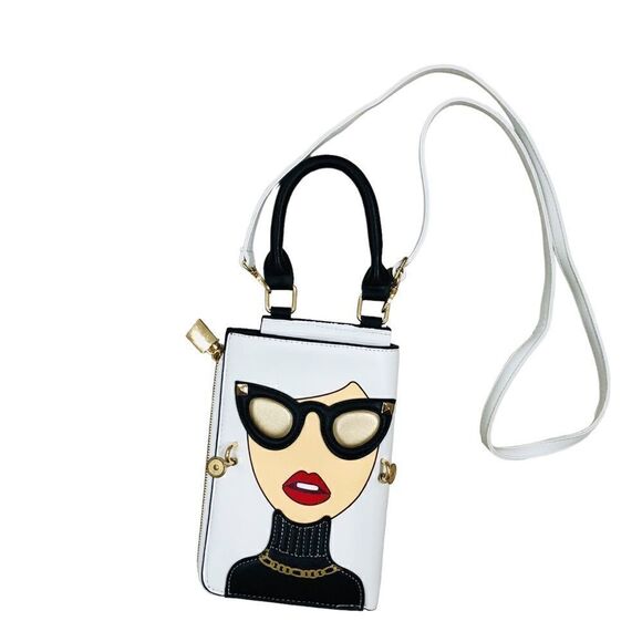 Personalized 3D Glasses Lips Shoulder Purses Handbag CrossBody Bag - Picture 1 of 10